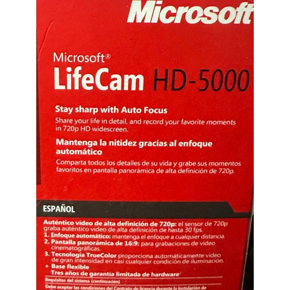 Microsoft LifeCam HD 5000 720p HD webcam -Black NOS